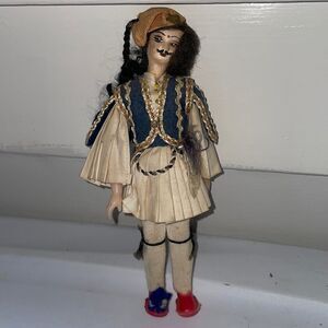 Vintage Greek‎ souvenir Tsolias doll, a male Greek folk dancer